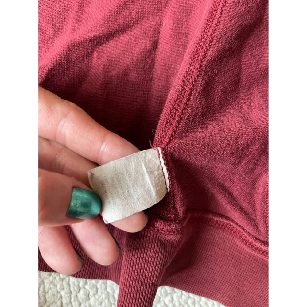 Y2K Abercrombie & Fitch Burgundy Athletic Dept Full Zip Hoodie Sweatshirt Small - Picture 4 of 10